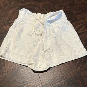 High waisted white shorts